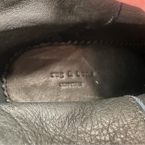 Rag & Bone Blue Harrow Boots Heeled Booties Size 36.5 - Picture 5 of 7